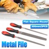 AIMALL 12" Flat Metal File Set with Soft Grip Handle,
