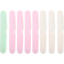 HEALLILY Recortadoras de Cejas de Acero Inoxidable 8 Piezas con Peine Plegable y Mango Antideslizante para Uso Facial Aire Libre, Ligeras y Prácticas Color Aleatorio