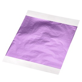 MECCANIXITY Gold Leaf Foil Sheet, Light Purple Leaf Papers, 5.5 x 5.5inch for Art Decoration, Sculptures, Painting, Pack of 100