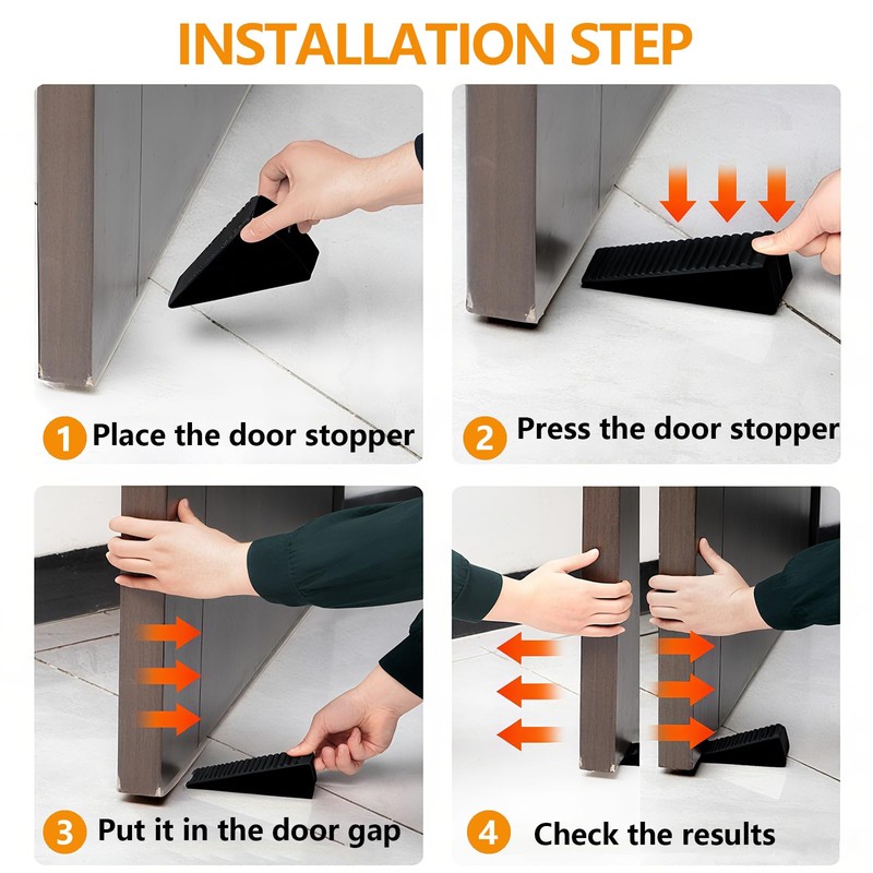 Heavy Duty Door Stopper,3 Inch High Large Adjustable Spring Door