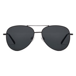 Peepers by PeeperSpecs Womens Ultraviolet Polarized, No Correction Aviator Sunglasses, Black, +0.00