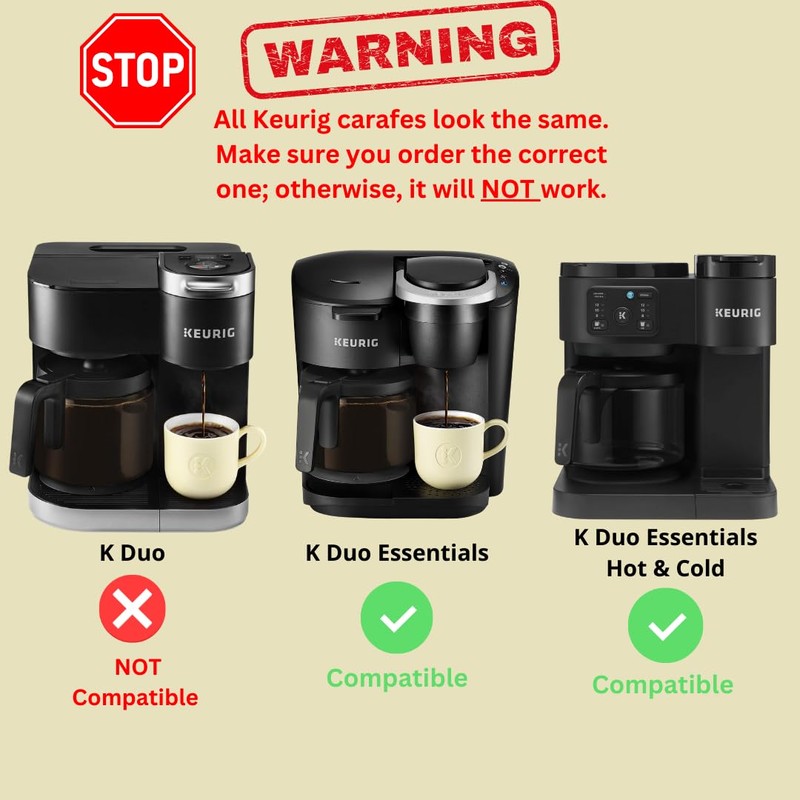 Replacement 12-Cup Coffee Pot Carafe for Keurig K-Duo Essentials &