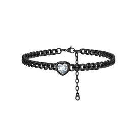 ChainsProMax Ankle Bracelet Stainless Steel Anklets for Women Black Anklets Cuban Anklets Waterproof Anklet