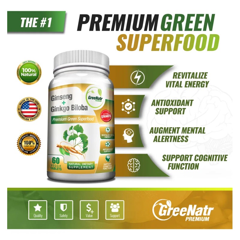 Greenatr Suplemento Menopausia Ginseng Y Ginkgo Biloba