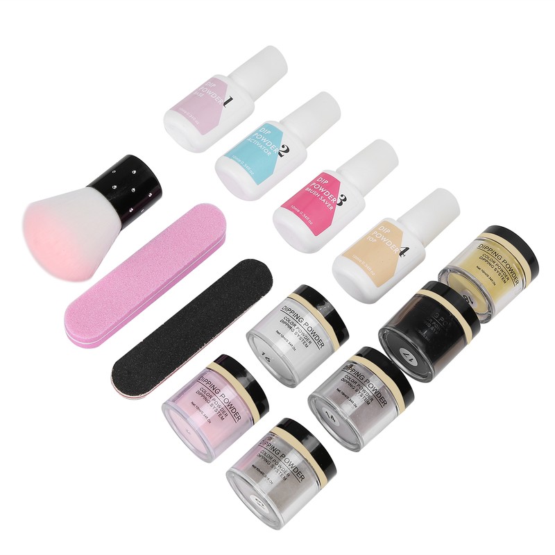 Nail Dipping Powder Set Nail Art Powder Top Base Coat