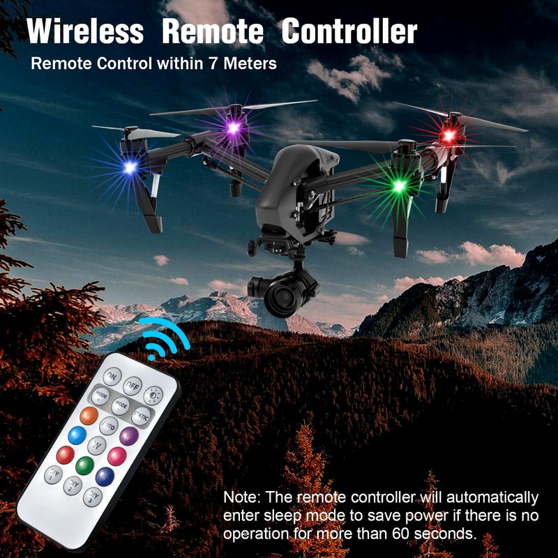 4PCS Wireless LED Strobe Lights with Remote Control, 8 Colors