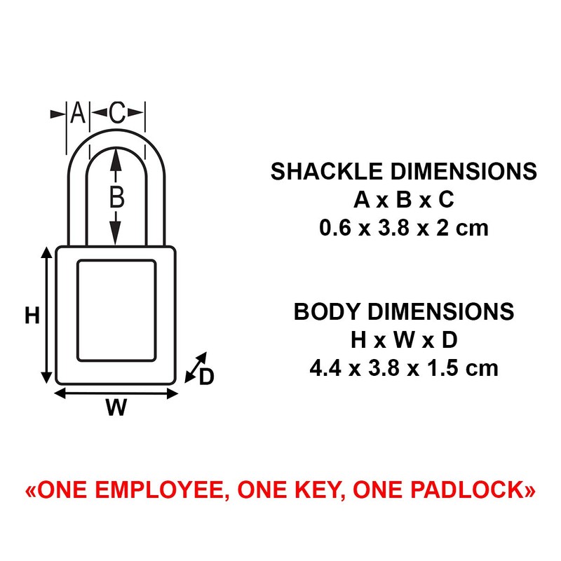 Master Lock 406BLU Dielectric Thermoplastic Safety Padlock for Electrical Installation,