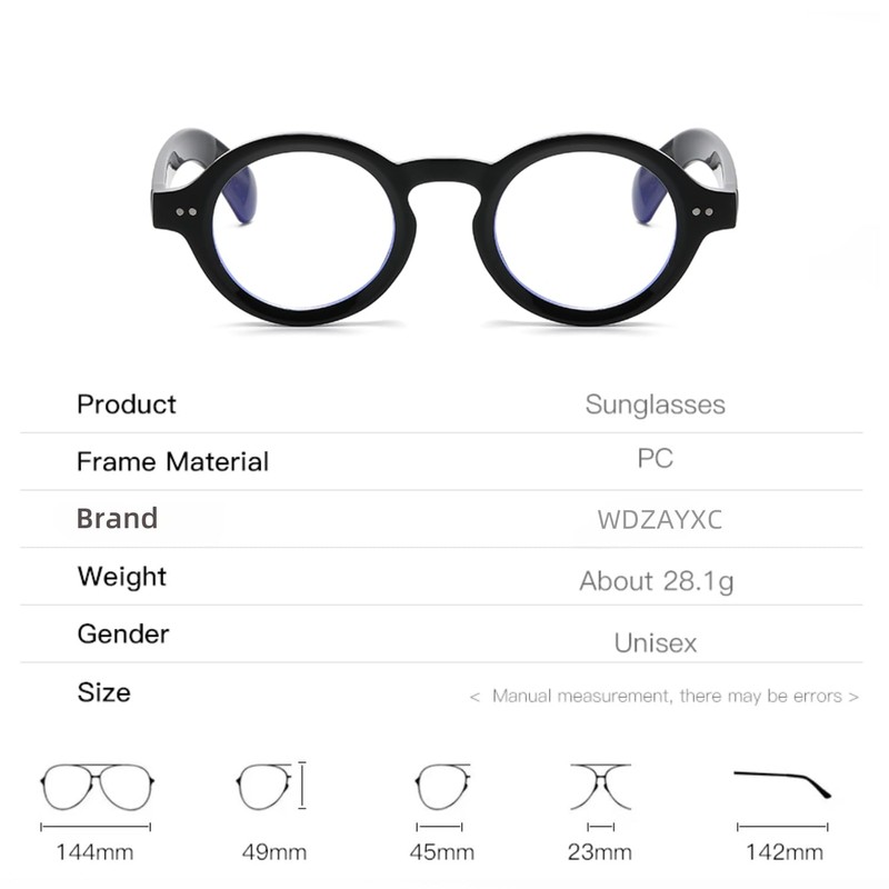 WDZAYXC Round Polarized Sunglasses with Thick Frame for Men and