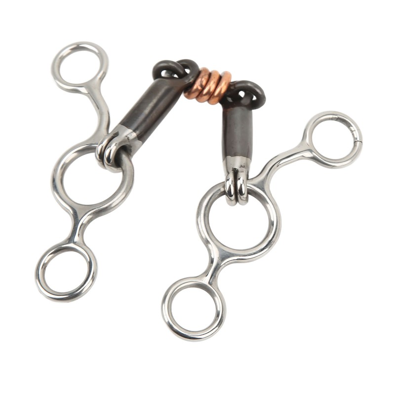 Horse Gag Ring Snaffle Stainless Steel Brass 145mm Mouthpiece Horse