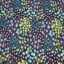 Texco Inc 60" Wide Printed Poly Rayon Spandex Jersey Knit Fabric by The Yard – 155 GSM, Lightweight, Breathable, 2-Way Stretch for Sewing, Apparel, Baby Clothes & DIY, Navy Turquoise 3 Yards