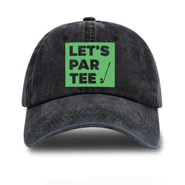 rofiowa Let's Par Tee Adjustable Washed Cotton Baseball Cap, Funny Retro Trucker Hat Outdoor Accessories for Men Grandpa Dad Husband Golf Lover, Retirement Birthday for Golfer