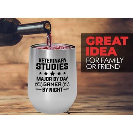 Veterinary Studies Major Silver Edition Wine Tumbler 12oz - Veterinary Studies Major - Major College Student affairs Studying University Veterinary Studies Major