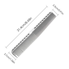 Nicoone Professional Hair Combs, Aviation Aluminum Metal Cutting Comb Hairdressing Comb, Salon Comb Master Barber Comb for Cutting and Hair Styling, Silver- L