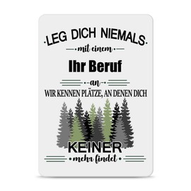 PR Print Royal Job Tin Sign - Design Yourself with Profession - Leg Dich nie mit einem X an - Funny Gift Office, Job, Work, Colleagues, Friends, Metal Poster - Landscape Format A6