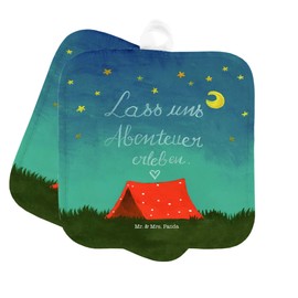 Mr. & Mrs. Panda Adventure Pot Holder Gift, Camping, Pot Holder Set of 2, Natural, Decoration, Pot Holder with Saying, Funny Pot Holder