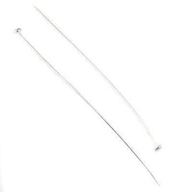3" Length Sterling Silver Disc Headpin, 26 Gauge Wire, 10 Pieces per Bag
