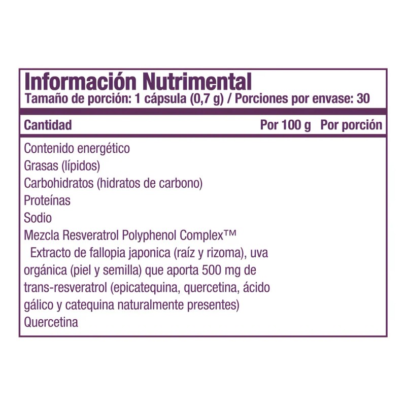 Resvitale Resveratrol 500 Mg Sin sabor