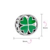 Good Luck Lucky Round Irish Shamrock Enamel Green Heart Clover
