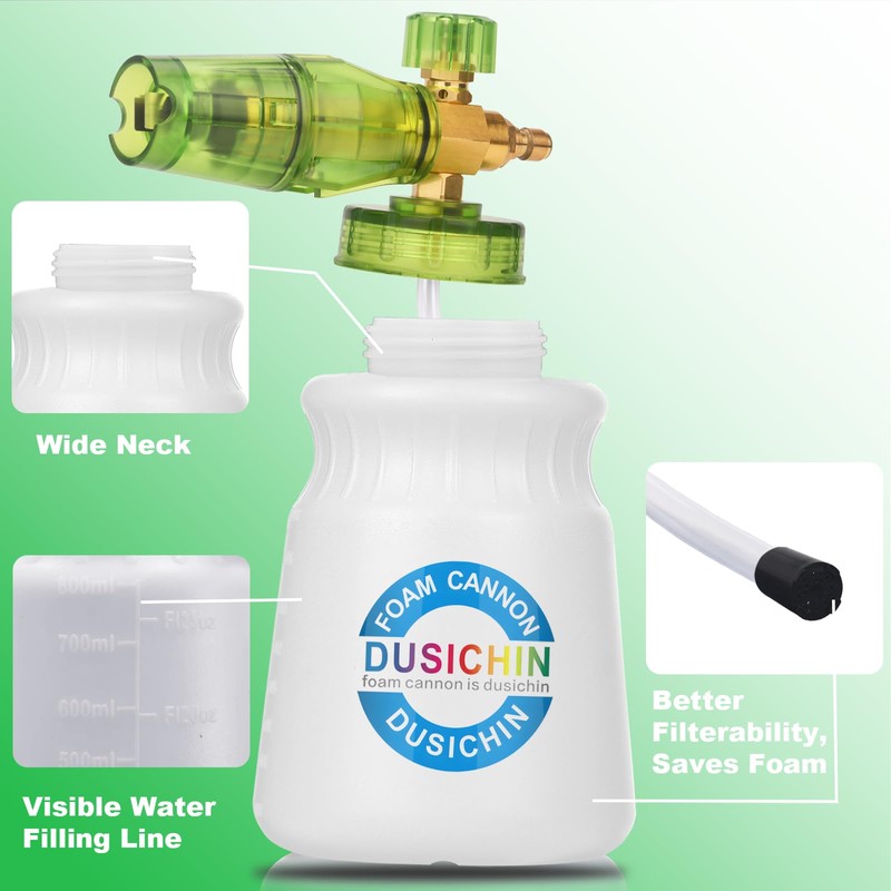DUSICHIN Foam Cannon Pressure Washer Gun Kit 4000 PSI Double