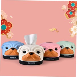 WOONEKY Tissue Box Animal Tissue Box Easy to Use Bobby Dog Shape Fiber Pp for Kids Bedroom