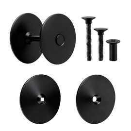 Sissatthai 2 Set Door Hole Cover Plate 2-5/8" Deadbolt Cover Plate, Stainless Steel Door Knob Hole Covers Black Deadbolt Lock Covers Holes Filler Plates