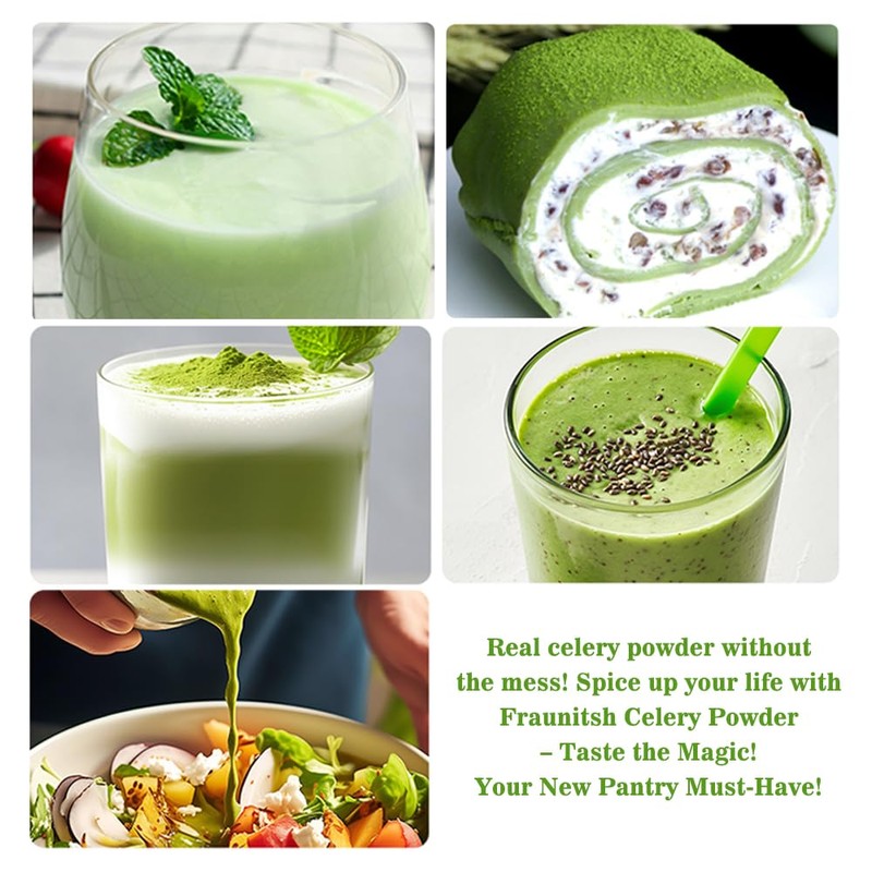 Fraunitsh Celery Powder, 5oz, Pure Celery Greens Powder, Fresh Green