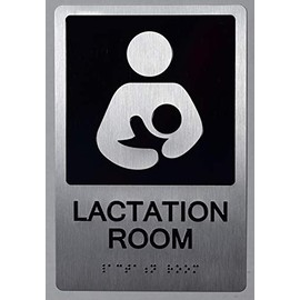 Lactation Room Sign (Aluminium,Silver,Size 6X9, Come With Double Sided Tape,W)-The Sensation Line
