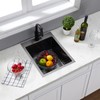 SHACO 15x20 Inch Black Drop In Bar Sink, 15 Inch