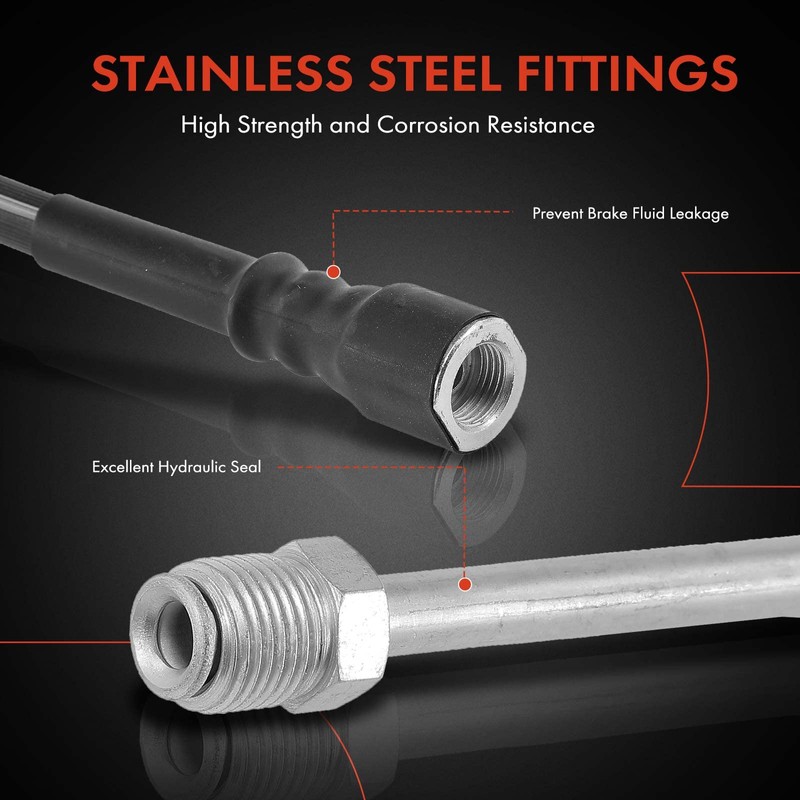 A-Premium Rear Driver Outer Brake Hydraulic Hose Compatible with Select