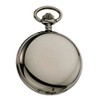 Gotham Men's Gunmetal Railroad Polished Finish Covered Quartz Pocket Watch