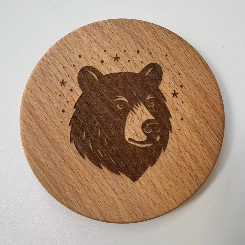 Pack of 50 Wooden Coasters Beech Wood Round Coasters for