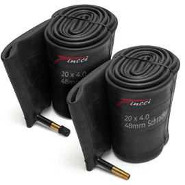 Fincci Fat Bike Inner Tubes 20 x 4.0 - Pair 100-406 mm with 48mm Schrader Valve - For Fat Tire and Mountain, Electric & Road Bicycles - Suitable for Sand, Snow, Dirt & Trail Use- Pack of 2 accessories