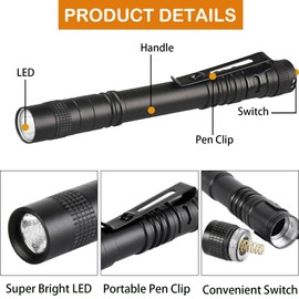 LIAISIMI Red Light Torch Mini Red LED Flashlights with Pen Clip Waterproof Torch Red Torch 13 cm for Stargazing, Night Vision, Fishing, Exploration (10 Pack UV)