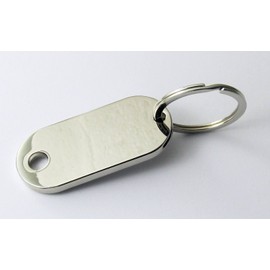 HEAVY DUTY QUALITY NICKEL PLATED METAL KEY TAG FOB WITH BLANK INSERT FOR YOUR OWN TEXT (5)