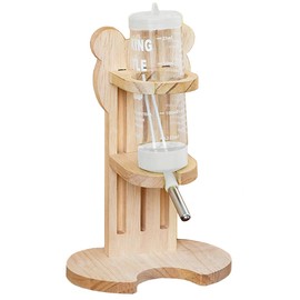 Active Heart Hamster Water Supply, Standing Type, Wooden 80ml Fixed, Small Animals, Water Bottle, Stand Type (White, 2.8 fl oz (80 ml)