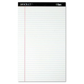 TOPS 63590 Notepads,Wide Ruled,50 Sheets,8-1/2-Inch x14-Inch,12/PK,White