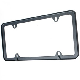 UFRAME 4 Holes Slim Stainless Steel License Plate Holder Frame (Matte Black)
