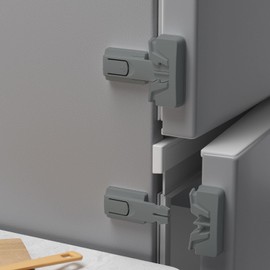 2 Pack Fridge Lock for Kids, Child Proof Refrigerator Lock Baby Safety Fridge Door Latch Locks, No Tools Required (Grey)