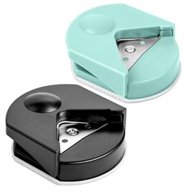 KEWAYO Pack of 2 Corner Cutters, Corner Rounding Punch, for Paper, Laminating Pouches, Paper Crafts, Photo Cards (Black, Green)