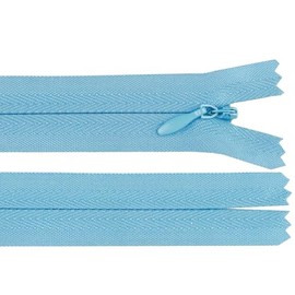 cyclingcolors 2x Cerniera invisibile N°3 50 cm – chiusura lampo in poliestere con cursore, estremità aperta, per cucito sartoria abbigliamento giacche cappotti – blu baby