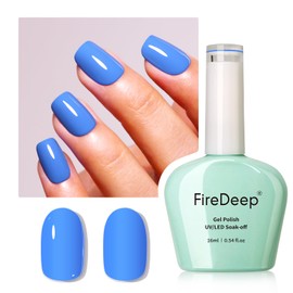 Firedeep Midnight Blue Gel Nail Polish, 0.54 Fl Oz Large Bottle Hazy Blue Color UV/LED Soak Off Gel Polish for Autumn and Winter 1Pcs
