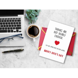 Ziwen Lovely Bosses Day Gifts for Women, Encourage Thanks Greeting Card from Employee, Humorous Card for Boss Lady, Cheeky Boss's Day Card for Boss Leader…