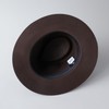 ReqHatter Middle Brim Flat Felt Hat, Center-Fold Fedora, Wide Brim,