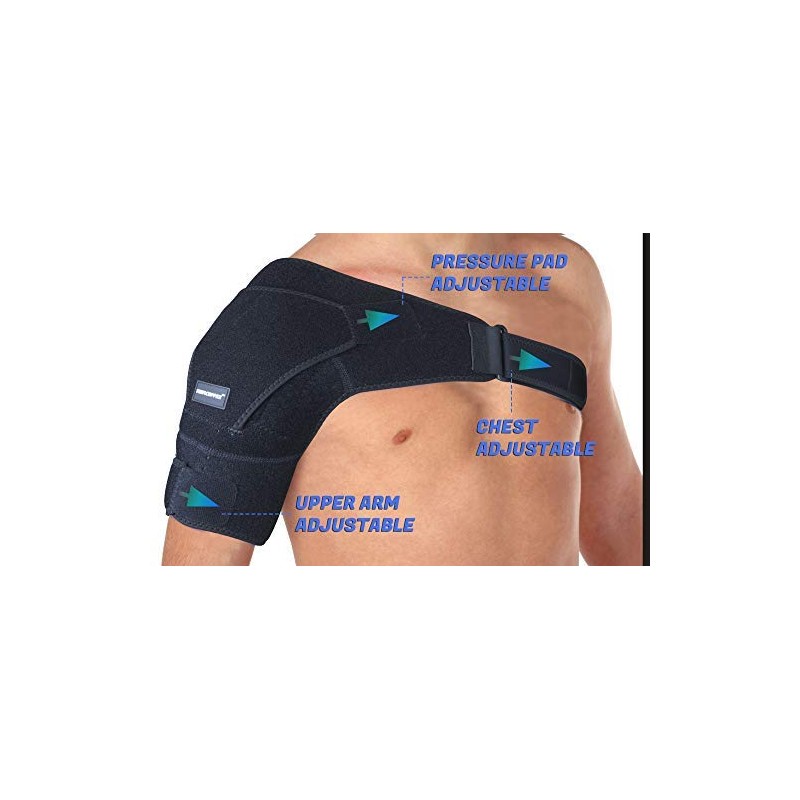 Thx4COPPER Magnetic Shoulder Brace, Compression Support Wrap Belt, Adjustable Stabilizer,Arm