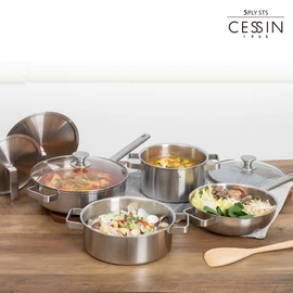 Queen Sense CESSIN 5-layer pot single-hand wok 24cm / 퀸센스 CESSIN 통5중냄비 편수웍 24cm
