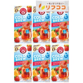 Pompadour Cold Brew Cold Brew Cold Brew Herbal Tea, Strawberry & Orange (1 Box 0.1 oz (2.5 g) x 8 TB Set of 6 Boxes, Decaffeinated Fruit Herbal Tea, Decaffeine, Cool Sensation, Original Hot Towel