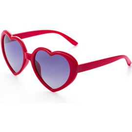 BOBLUEON Polarized Heart Shaped Sunglasses for Women Oversized Retro Red Heart Sun Glasses with UV Protection Lens