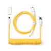 Keychron Custom Coiled Aviator Cable, Yellow, 5-Pin (GX12) Detachable Metal