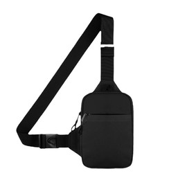 Sling Bag Crossbody Purse Men, Chest Fanny Pack, Casual Trendy Sling Bag Chest Shoulder Backpack Fanny Pack Crossbody Bags Lightweight Running Phone Holder for Men Women Workout Travelling, L-Black