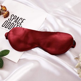THXSILK Silk Sleep Mask for Men and Women, 22 Momme, Eye Mask, Night Mask, Silk Sleeping Mask, Eye Protection for Travel, Shift Work and Naps, Red